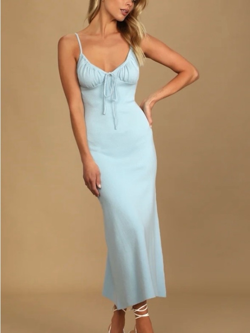 Lulus light blue midi dress size large